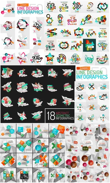 Layouts geométricos infográficos — Vetor de Stock