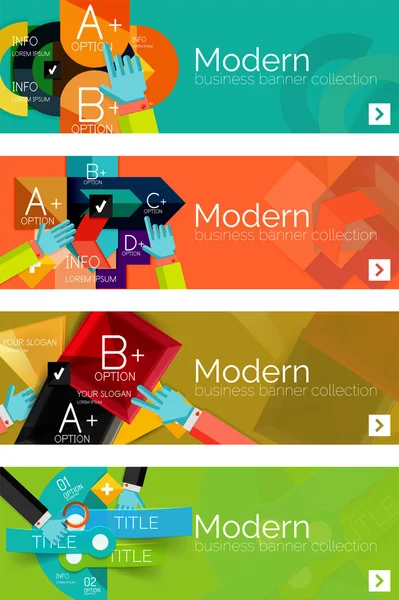 フラット web インフォ グラフィックの概念やバナー、様々 な普遍的なセットのコレクション — ストックベクタ