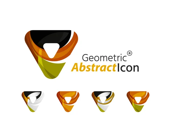 Conjunto de abstrato logotipo da empresa geométrica triângulos, setas — Vetor de Stock