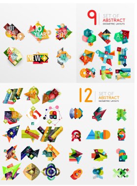 Kağıt grafik afiş, etiketleri mega toplama