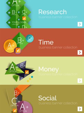 Infographic düz tasarım afiş geometrik diyagramı ile kümesi 