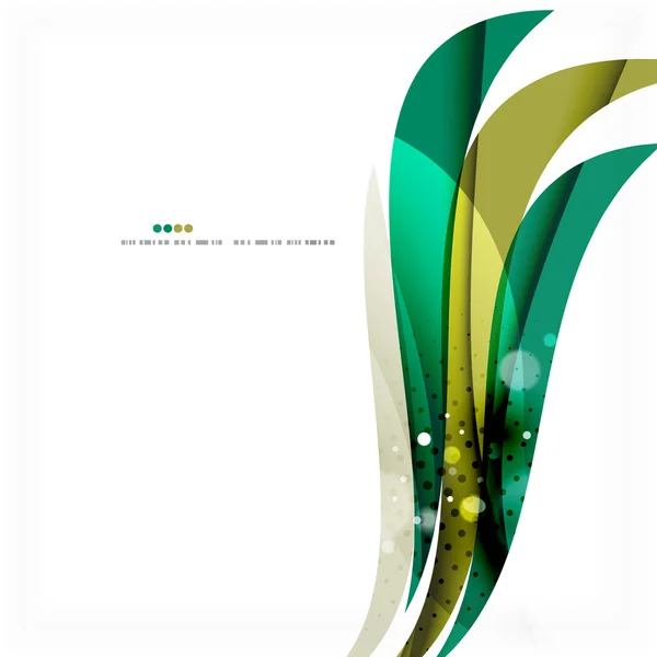 Líneas de luz verde en plantilla de presentación blanca — Archivo Imágenes Vectoriales