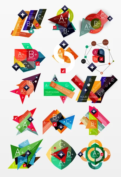 Papier afbeeldingen infographic web lay-outs — Stockvector