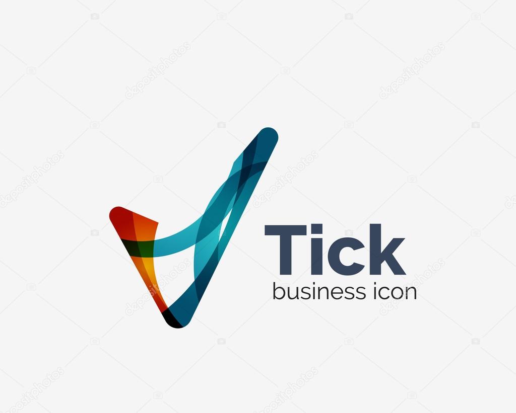 Modern tick abstract wave logo design