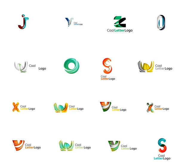 Ensemble d'idées de logo universel d'entreprise, collection d'icônes d'entreprise — Image vectorielle