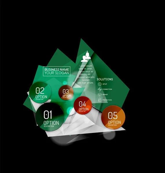 Diseño de infografías triangulares abstractas comerciales — Archivo Imágenes Vectoriales