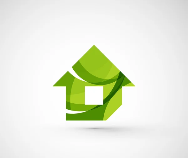 Abstrakta geometriska företagslogotyp hem, hus, byggnad — Stock vektor