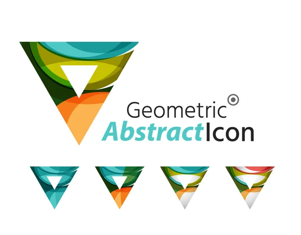 Conjunto de triángulos abstractos del logotipo de la compañía geométrica, flechas — Vector de stock