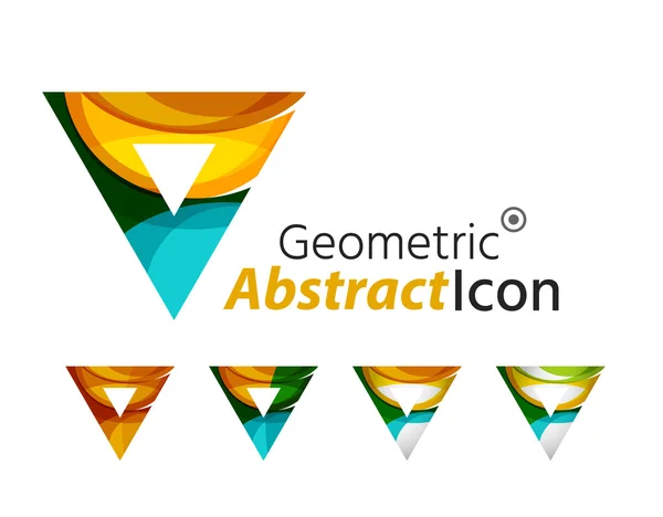 Set of abstract geometric company logo triangles, arrows — Stock Vector