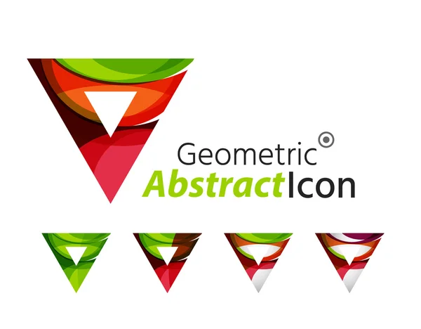 Conjunto de triángulos abstractos del logotipo de la compañía geométrica, flechas — Vector de stock