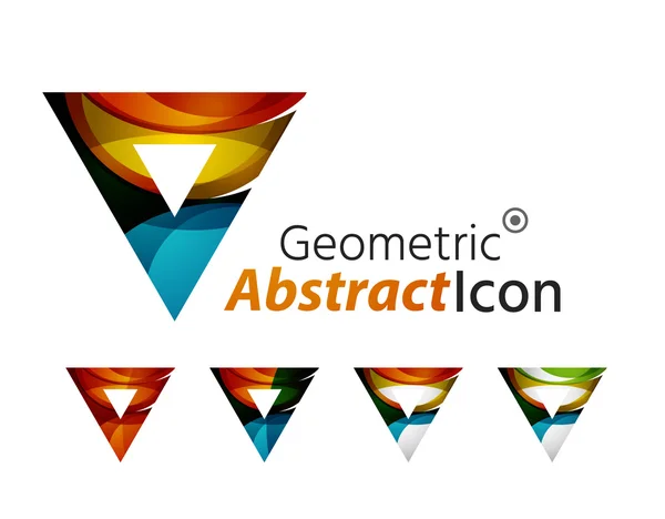 Set of abstract geometric company logo triangles, arrows — Stock Vector