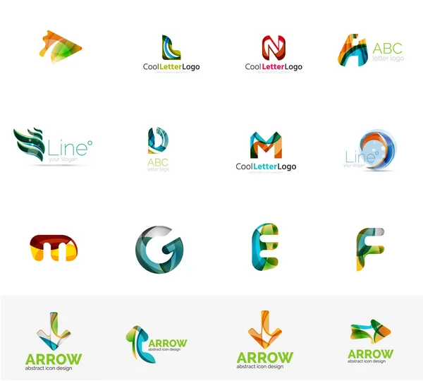 Conjunto de ideas de logotipo de empresa universal, colección de iconos de negocio — Archivo Imágenes Vectoriales