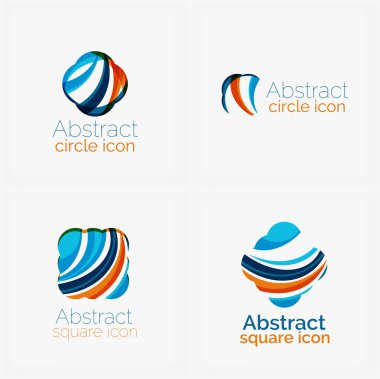 Temiz zarif daire şeklinde soyut geometrik logo. Herhangi bir fikir için evrensel