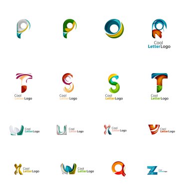 Evrensel şirket logosu fikirleri, iş simgesi toplama kümesi
