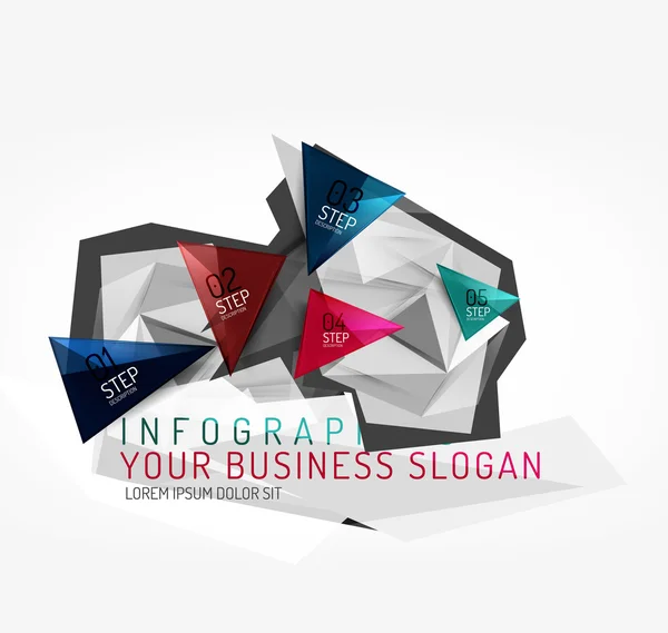 Infografica moderna in carta origami poligonale — Vettoriale Stock
