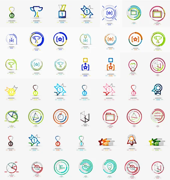 Grote corporate bedrijf logo collectie. Universele icon set voor verschillende ideeën — Stockvector