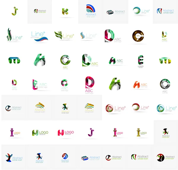Gran colección de logotipo de la empresa corporativa. Conjunto de iconos universal para varias ideas — Vector de stock