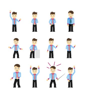 Sevimli genç işadamları kümesi