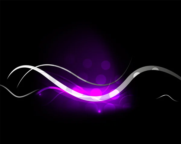 Purple abstract wave in dark space — Stock Vector