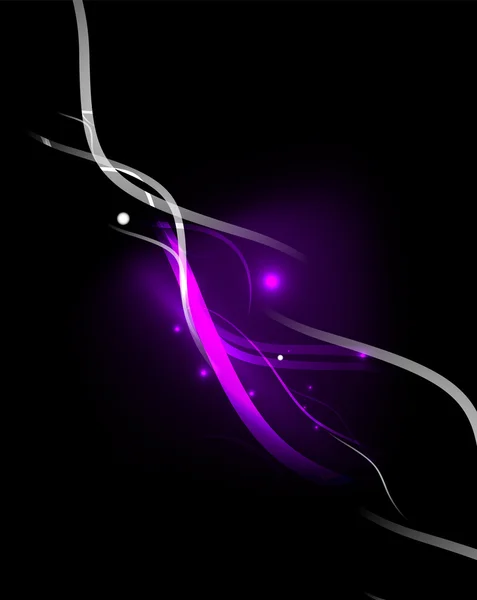 紫色抽象波在黑暗的空间 — 图库矢量图片