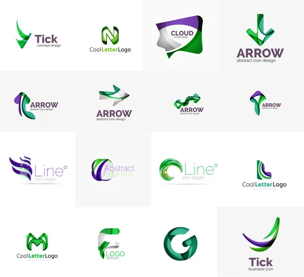 Set of universal company logo ideas, — Stock Vector