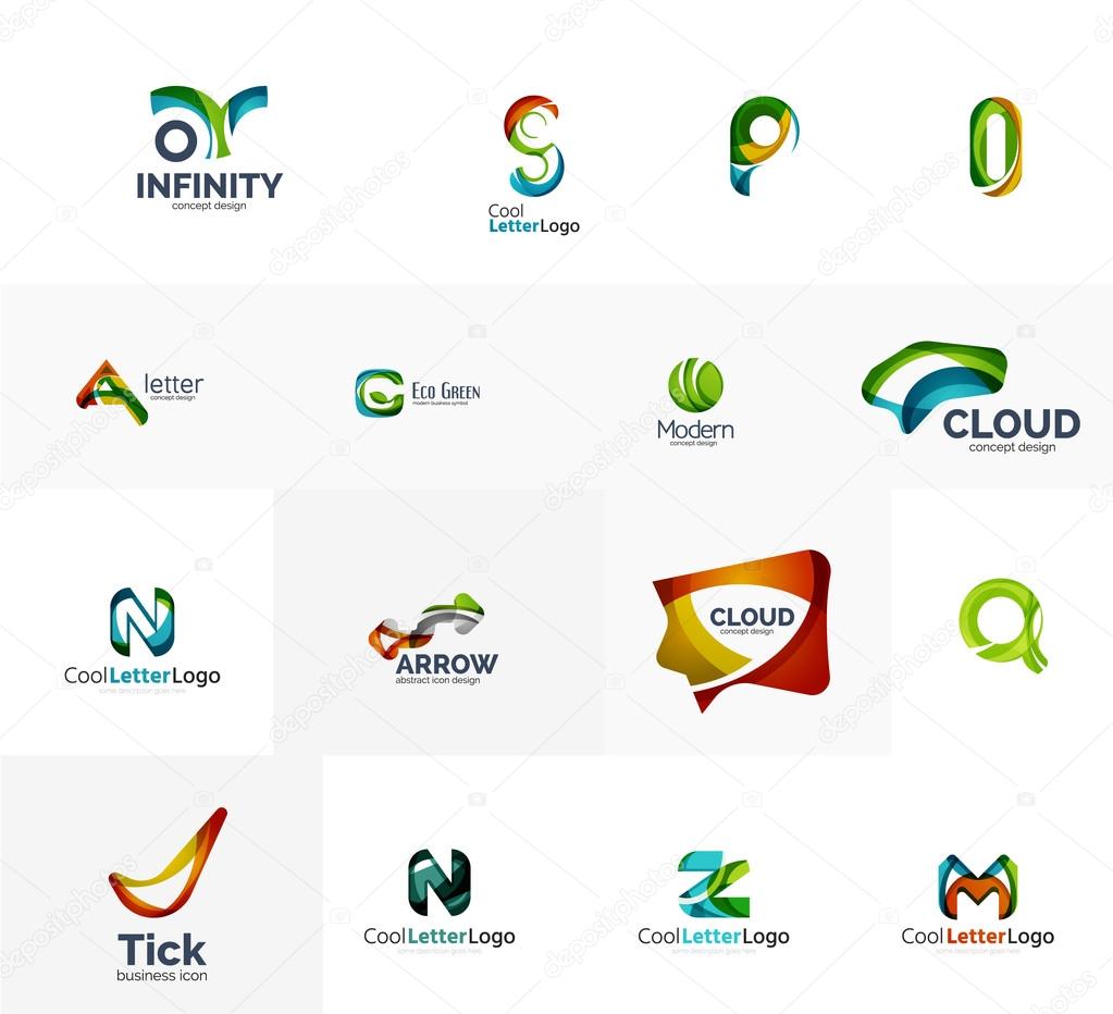 Set of universal company logo ideas, Stock Vector Image by ©akomov
