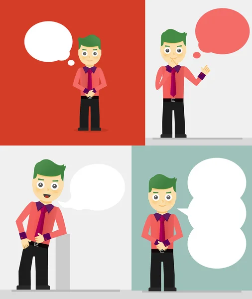 Businessmen with speech bubbles. — Stock Photo, Image