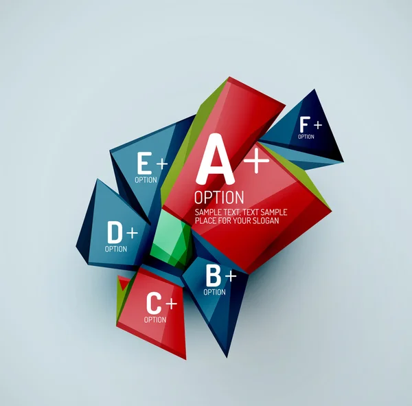 Bentuk geometris dengan teks sampel. Templat abstrak - Stok Vektor