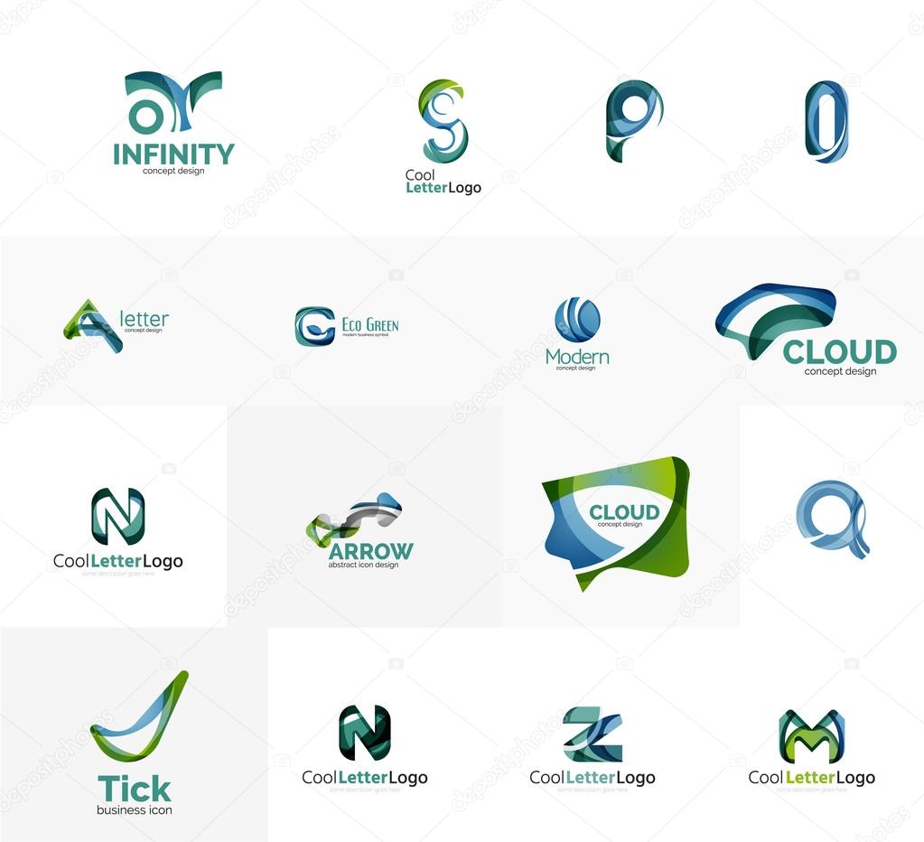 Set Of Universal Company Logo Ideas Stock Vector Image By C Akomov