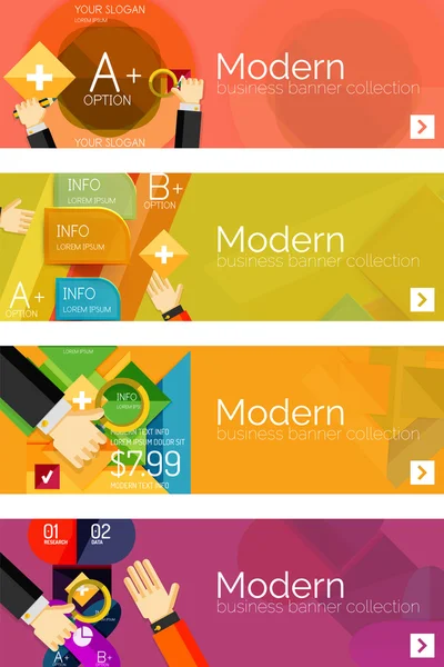 Web infographic concepts and banners, — Stock Vector