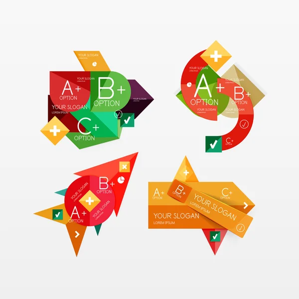 Papier afbeeldingen infographic web lay-outs — Stockvector