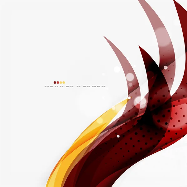 Rouge orange lignes de plumes brillantes concept — Image vectorielle
