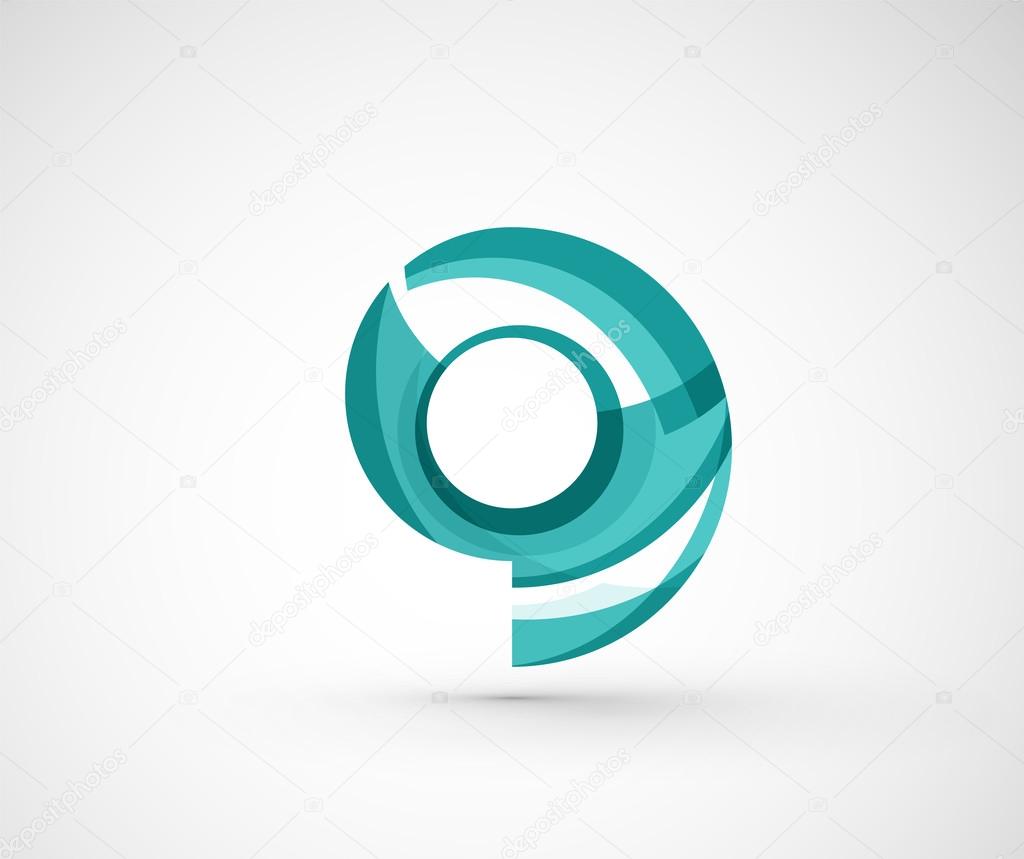 Abstract geometric company logo ring,