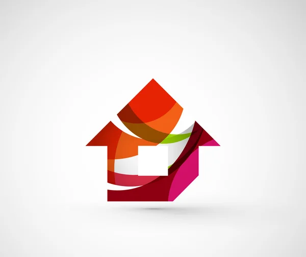 Αφηρημένα και γεωμετρικά εταιρεία λογότυπο σπίτι, — Διανυσματικό Αρχείο