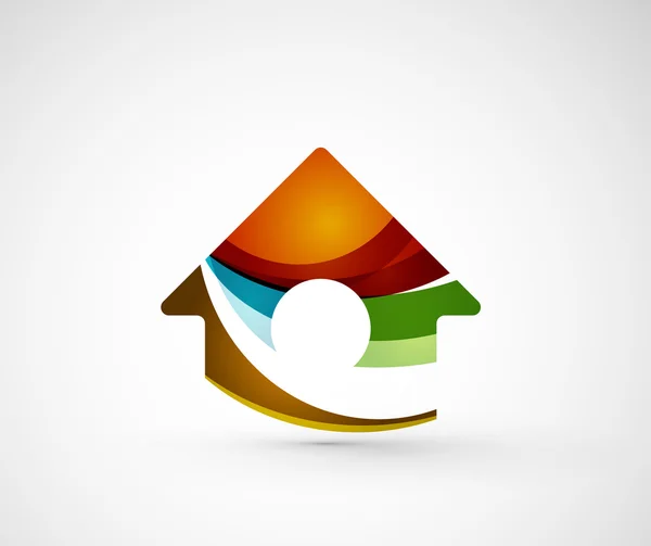 Diseño geométrico abstracto logo de la empresa home , — Vector de stock