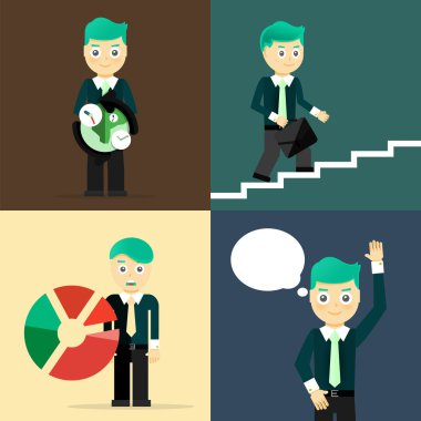 İşadamları poz karakter kavramları kümesi