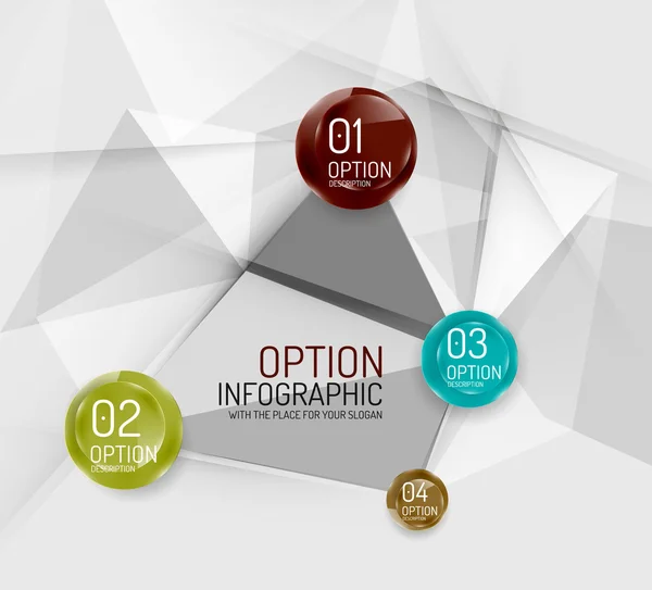 Geschäft geometrische Option Schritte Infografik — Stockvektor
