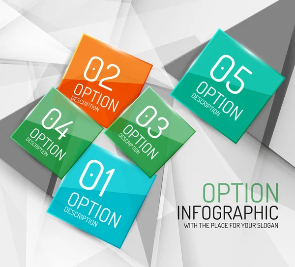 Opção geométrica de negócios passos infográficos — Vetor de Stock