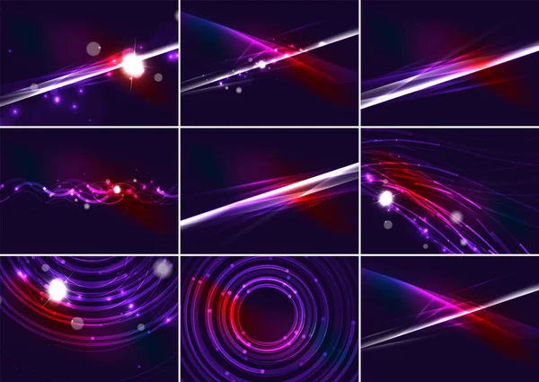 Lignes lumineuses dans l'espace sombre — Image vectorielle