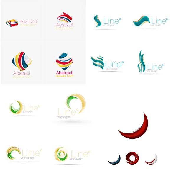 Wave linjer, cirklar logotyp ikoner — Stock vektor