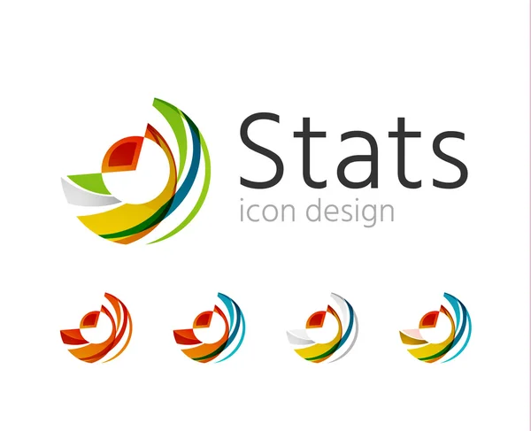 Statistieken bedrijf logo set. — Stockvector