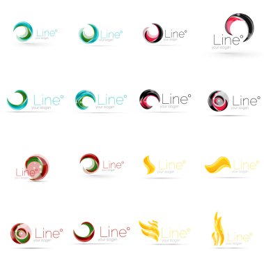 girdap, dalga çizgiler, daire logo simge kümesi