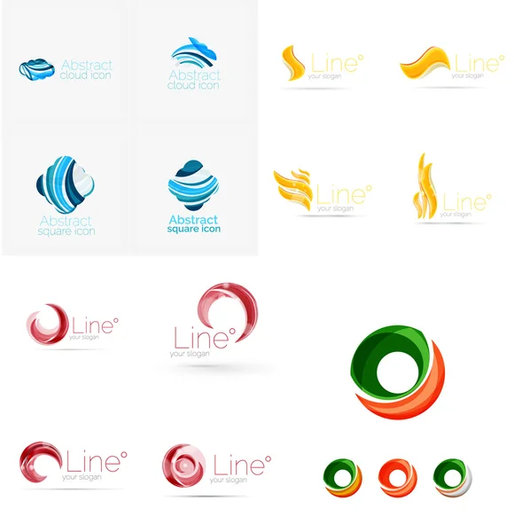 Wave lines, circle logo icons — Stock Vector