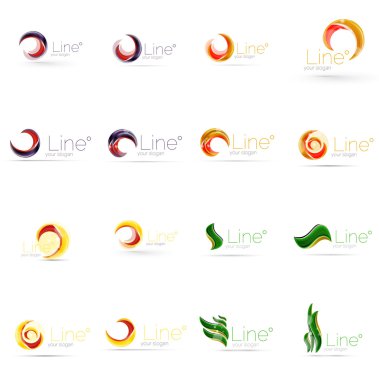 girdap, dalga çizgiler, daire logo simge kümesi