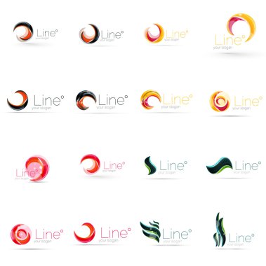 girdap, dalga çizgiler, daire logo simge kümesi