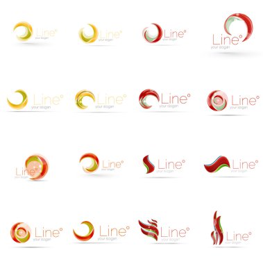 girdap, dalga çizgiler, daire logo simge kümesi