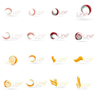 girdap, dalga çizgiler, daire logo simge kümesi