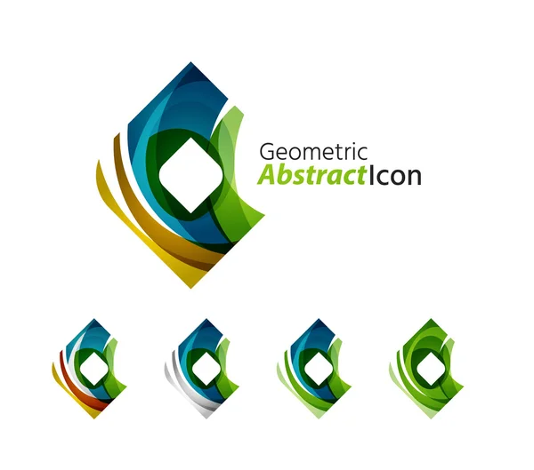Conjunto de abstrato logotipo da empresa geométrica quadrado, losango — Vetor de Stock