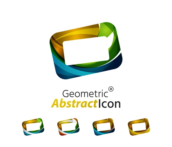 Conjunto de quadro de logotipo da empresa geométrica abstrata, tela — Vetor de Stock