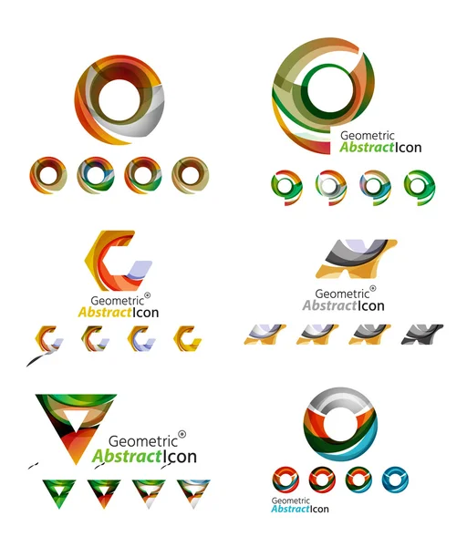 Formes géométriques abstraites universelles - emblèmes commerciaux — Image vectorielle